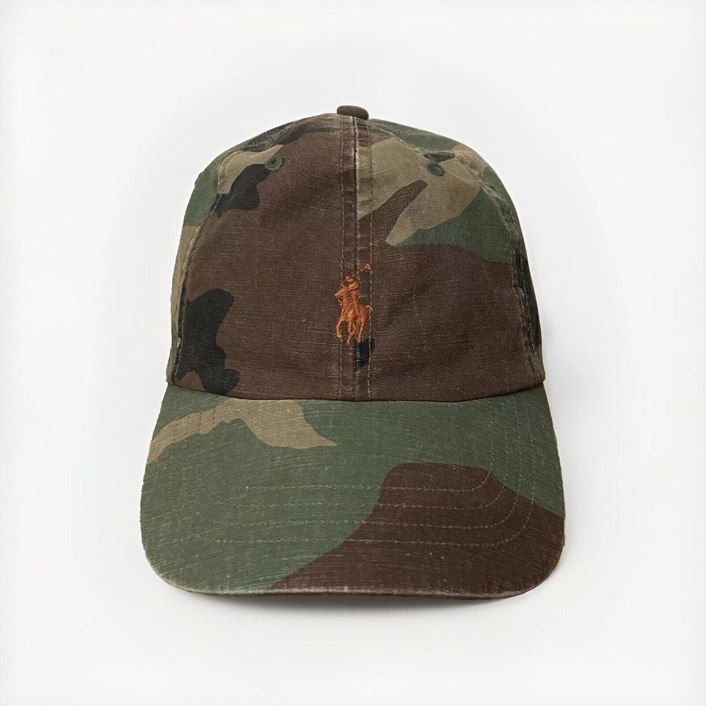 Polo Ralph Lauren Hat Mens Camouflage Strap Back Pony Logo Military Gorpcore